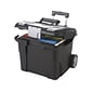 Storex Premium Plastic/Poly Mobile File Cart, Black (61507B01C)