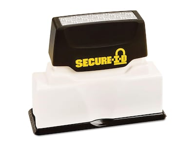Cosco Secure-I-D Pre-Inked Stamp, Security Tint, Black Ink (034590)