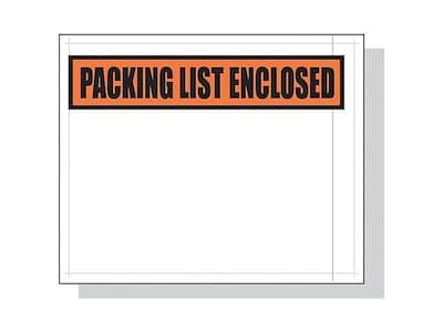 SI Products Packing List Envelopes, 4 1/2 x 5 1/2, Panel Face, Packing List Enclosed, 1000/Carton (3855)