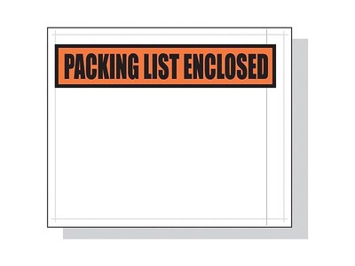SI Products Packing List Envelopes, 4 1/2 x 5 1/2, Panel Face, Packing List Enclosed, 1000/Carton (3855)