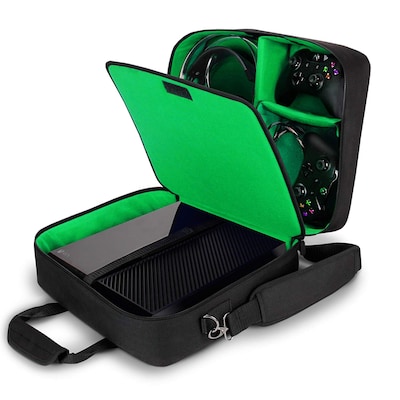 USA Gear S13 Xbox One / Xbox One X Travel Carrying Case, Green (GRSLS13100GNEW_DS)