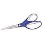 Straight KleenEarth Soft Handle Scissors, 8" length, Blue/Gray