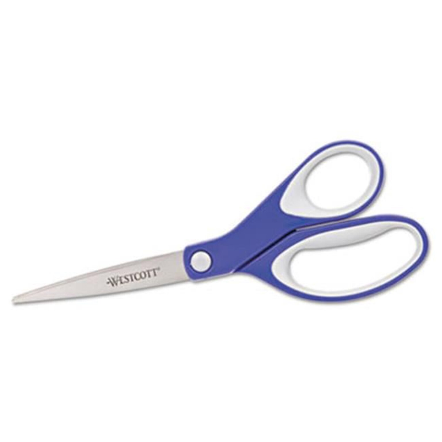 Straight KleenEarth Soft Handle Scissors, 8 length, Blue/Gray