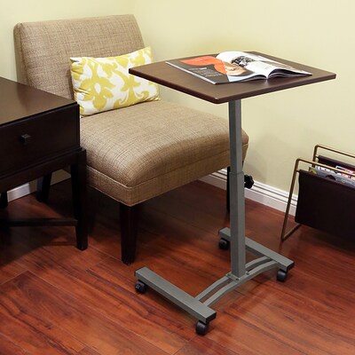 AIRLIFT Mobile Laptop Computer Desk Cart Height-Adjustable from 20.5" to 33", Slim, Walnut