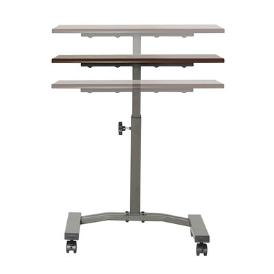 AIRLIFT Mobile Laptop Computer Desk Cart Height-Adjustable from 20.5" to 33", Slim, Walnut