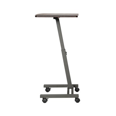 AIRLIFT Mobile Laptop Computer Desk Cart Height-Adjustable from 20.5" to 33", Slim, Walnut