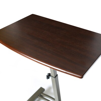 AIRLIFT Mobile Laptop Computer Desk Cart Height-Adjustable from 20.5" to 33", Slim, Walnut