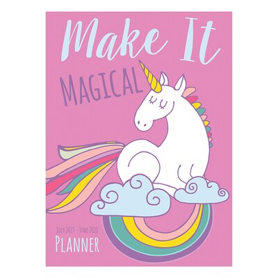 July 2019 - June 2020 TF Publishing 7.5 x 10.25 Medium Monthly Planner, Unicorn (20-4055a)