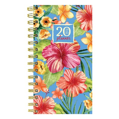 July 2019 - June 2020 TF Publishing 3.5 x 6.5 Small Daily Weekly Monthly Planner, Tropic Florals (20-7599a)