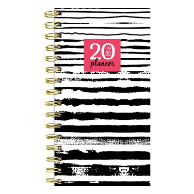 July 2019 - June 2020 TF Publishing 3.5 x 6.5 Small Daily Weekly Monthly Planner, Painted Stripes (20-7713a)