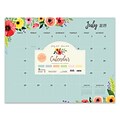 July 2019 - June 2020 TF Publishing 22 x 17 Large Desk Pad Monthly Calendar, Classic Floral (20-8099a)
