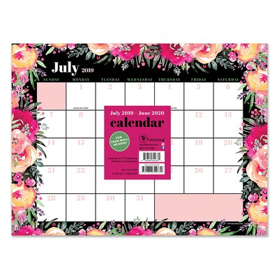 July 2019 - June 2020 TF Publishing 12 x 9 Mini Desk Pad Calendar, Floral Bouquet (20-8599a)