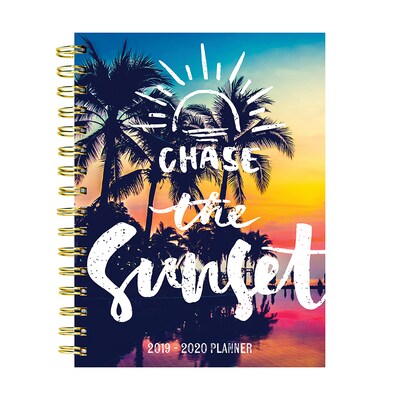 July 2019 - June 2020 TF Publishing 6.5 x 8 Medium Daily Weekly Monthly Planner, Tropical Sunset (20-9097a)