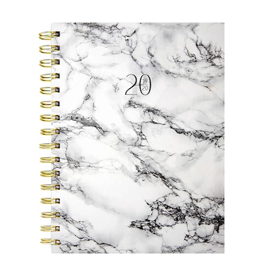 July 2019 - June 2020 TF Publishing 6.5 x 8 Medium Daily Weekly Monthly Planner, Marble (20-9241a)