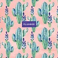 July 2019 - June 2020 TF Publishing 12 x 12 Large Monthly Planner, Best Life, Prickly Pink Cactus (20-4705a)