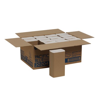 Pacific Blue Basic Multifold Paper Towels, 1-ply, 250 Sheets/Pack, 16 Packs/Carton (20204)