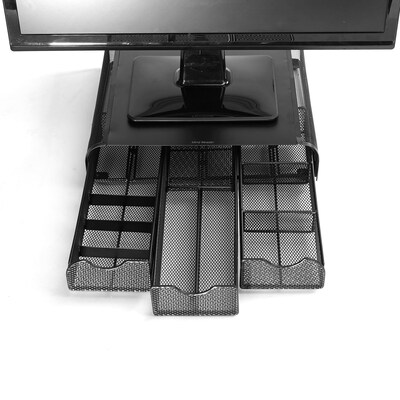 Mind Reader PC, Laptop, IMAC Monitor Stand and Desk Organizer, Black Metal Mesh (MONMESH-BLK)
