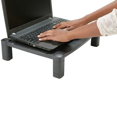 Mind Reader Adjustable Plastic Monitor/ Laptop Stand, Black (PLMONST-BLK)