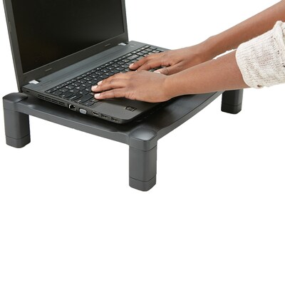 Mind Reader Adjustable Plastic Monitor/ Laptop Stand, Black (PLMONST-BLK)