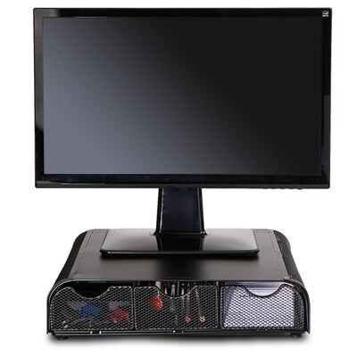 Mind Reader PC, Laptop, IMAC Monitor Stand and Desk Organizer, Black Metal Mesh (MONMESH-BLK)