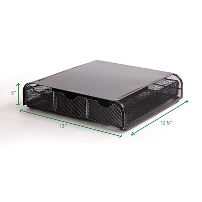 Mind Reader PC, Laptop, IMAC Monitor Stand and Desk Organizer, Black Metal Mesh (MONMESH-BLK)