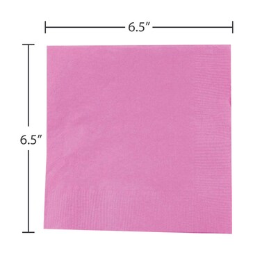 JAM Paper Lunch Napkin, 2-ply, Fuchsia Pink, 50 Napkins/Pack (255621948)