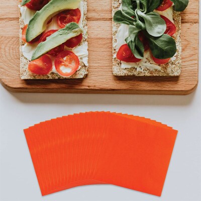 JAM Paper Beverage Napkin, 2-ply, Orange, 40 Napkins/Pack (5255620725)