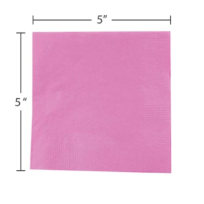 JAM Paper Beverage Napkin, 2-ply, Fuchsia Pink, 50 Napkins/Pack (255621947)