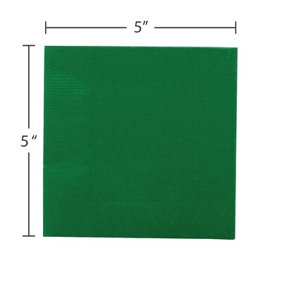 JAM Paper Beverage Napkin, 2-ply, Green, 50 Napkins/Pack (255628199)