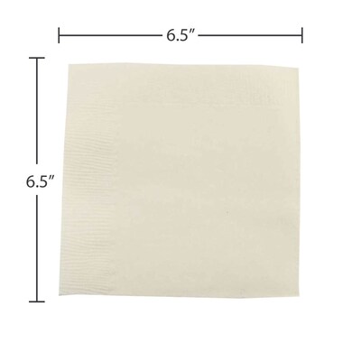 JAM Paper Lunch Napkin, 2-ply, Ivory, 50 Napkins/Pack (6255620722)