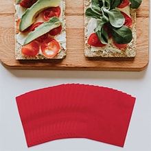 JAM Paper® Medium Lunch Napkins, 6 1/2 x 6 1/2, Red, 50/Pack (6255620730)