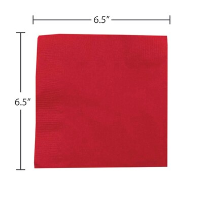JAM Paper® Medium Lunch Napkins, 6 1/2 x 6 1/2, Red, 50/Pack (6255620730)