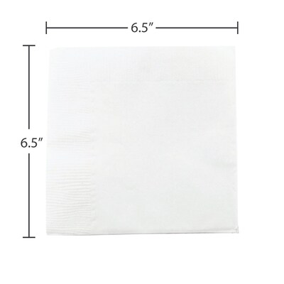 JAM Paper Medium Lunch Napkins, 2-Ply, White, 50 Napkins/Pack (6255620732)