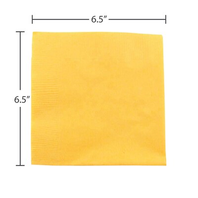 JAM Paper Lunch Napkin, 2-ply, Yellow, 50 Napkins/Pack (255621945)