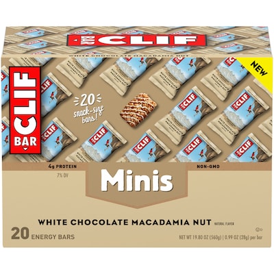 Clif Minis White Chocolate Macadamia Nut Energy Bar, 19.80 oz., 20 Bars/Box (CCC37295)