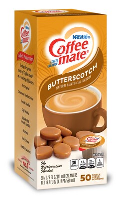 Coffee-mate Single Serve Butterscotch Liquid Creamer, 0.38 oz., 50/Box (NES68613)