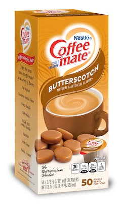 Coffee-mate Single Serve Butterscotch Liquid Creamer, 0.38 oz., 50/Box (NES68613)