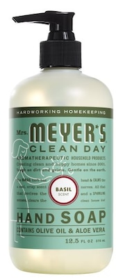 Mrs. Meyer’s Clean Day Liquid Hand Soap Bottle, Basil Scent, 12.5 oz (651344)