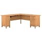 Bush Furniture Somerset 72"W L Shaped Desk with Storage, Maple Cross (WC81410K)