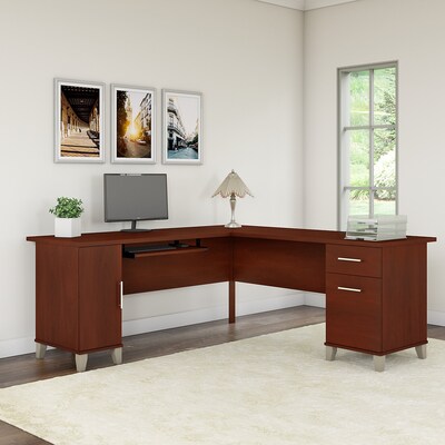 Bush Furniture Somerset 72"W L Shaped Desk with Storage, Hansen Cherry (WC81710K)