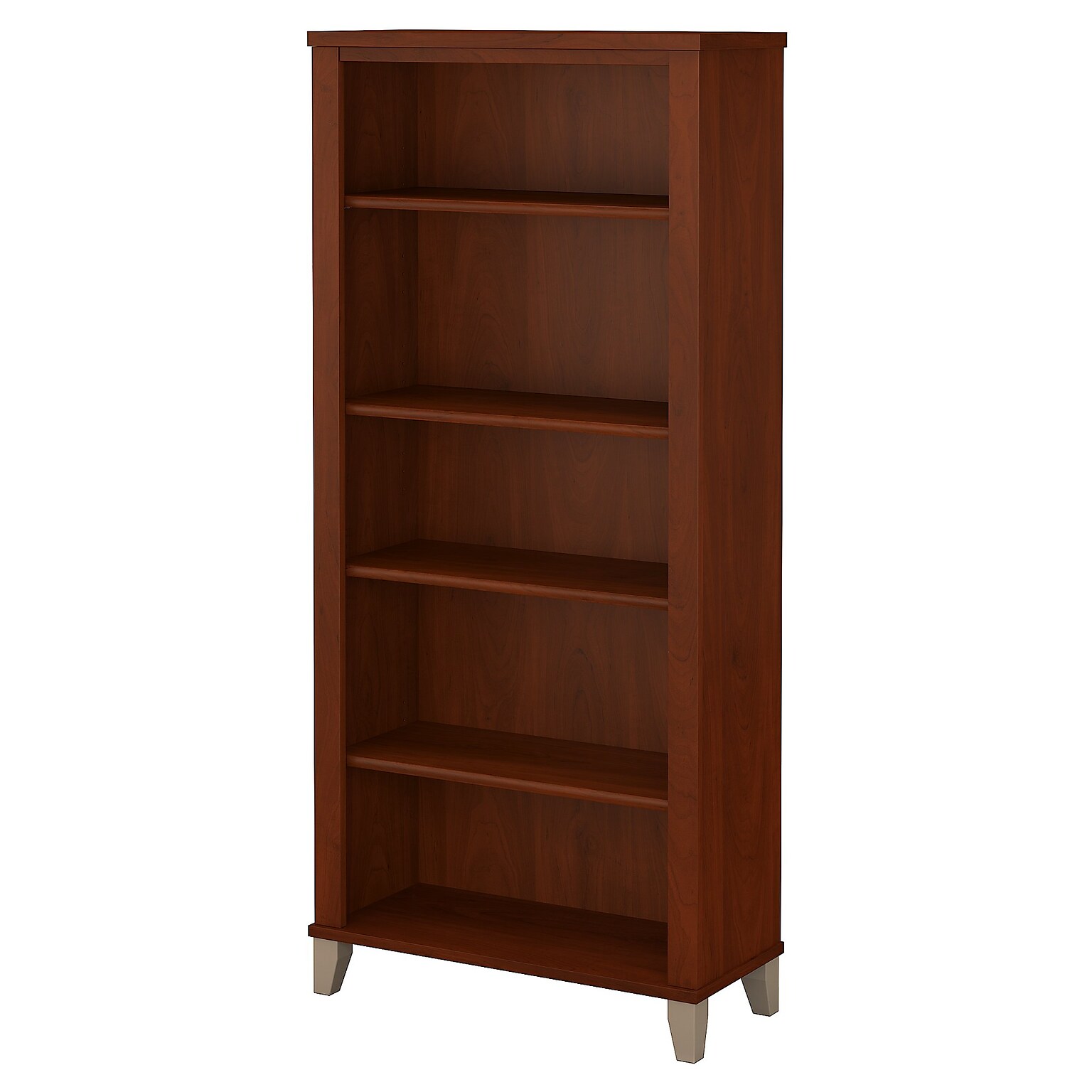 Bush Furniture Somerset 65 5-Shelf Bookcase with Adjustable Shelves, Hansen Cherry Laminate (WC81765)