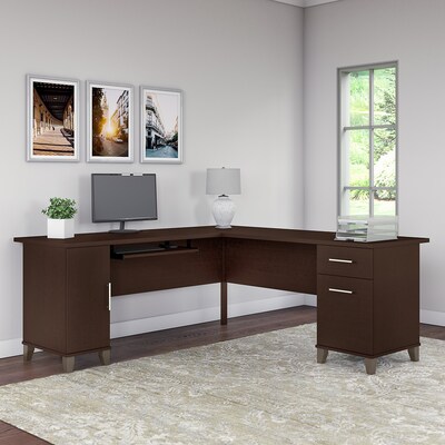 Bush Furniture Somerset 72W L Shaped Desk with Storage, Mocha Cherry (WC81810K)