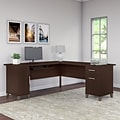 Bush Furniture Somerset 72W L Shaped Desk with Storage, Mocha Cherry (WC81810K)