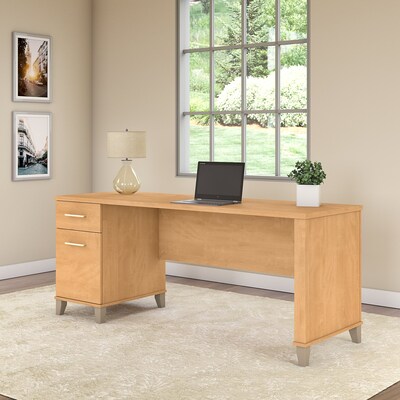 Bush Furniture Somerset 72"W Office Desk with Drawers, Maple Cross (WC81472)