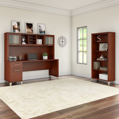 Bush Furniture Somerset 72"W Office Desk with Drawers, Hansen Cherry (WC81772)