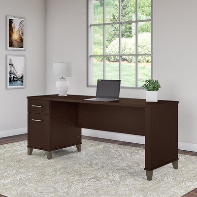 Bush Furniture Somerset 72"W Office Desk with Drawers, Mocha Cherry (WC81872)