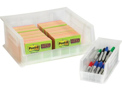Quill Brand® 10-7/8 x 11 x 5 Plastic Stack and Hang Bins, Clear, 6/Ct (BINP1111CL)