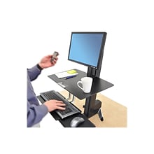 Ergotron WorkFit-S Adjustable Desk, Aluminum/Plastic/Steel (33-350-200)