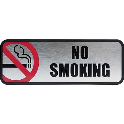 Cosco® No Smoking Wall Sign, Silver/Red (098207)