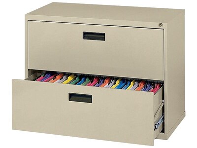 MBI 2-Drawer Lateral File Cabinet, Locking, Letter/Legal, Putty, 30 (M202LPU)